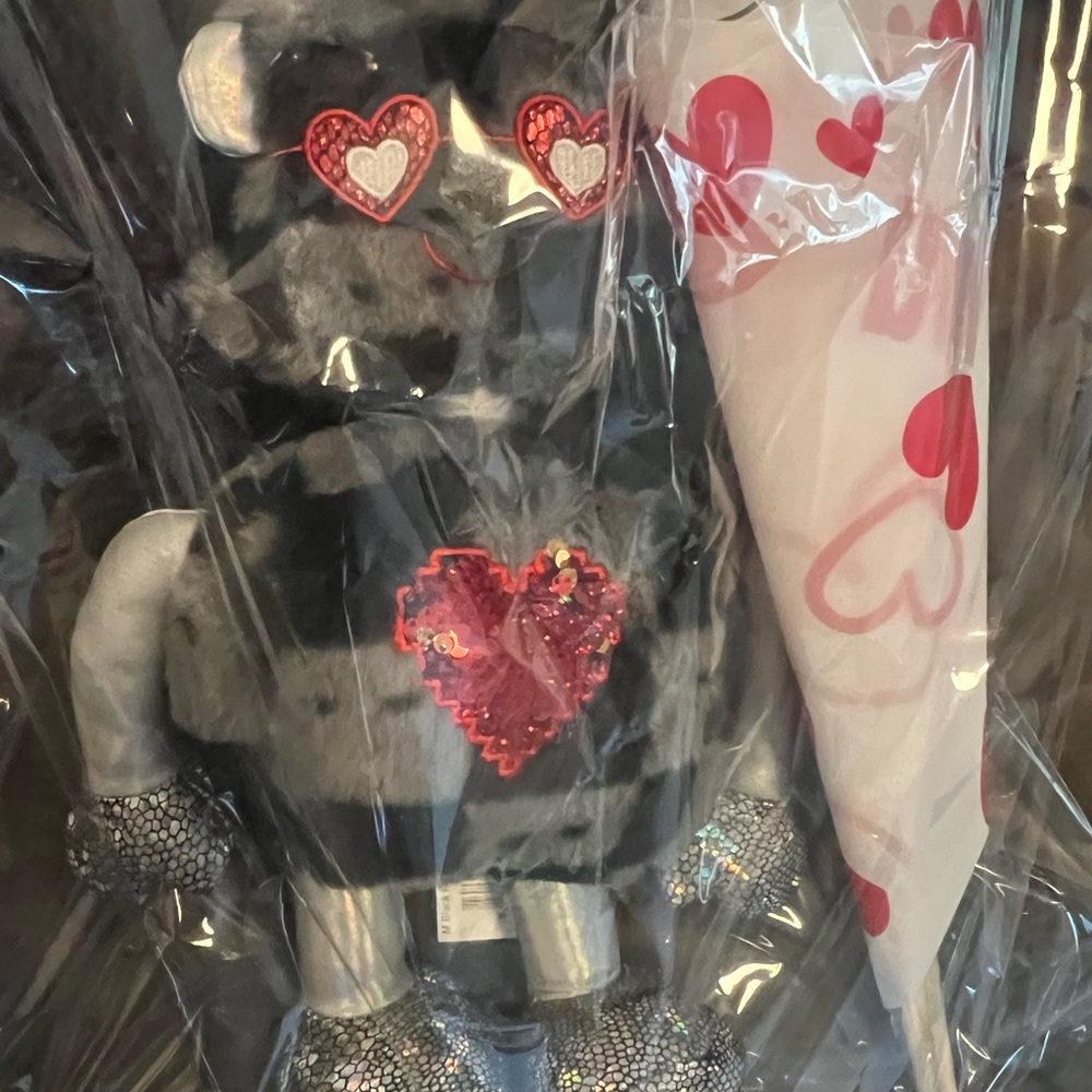 Heart-Eyed Plush robot with Heart Cone